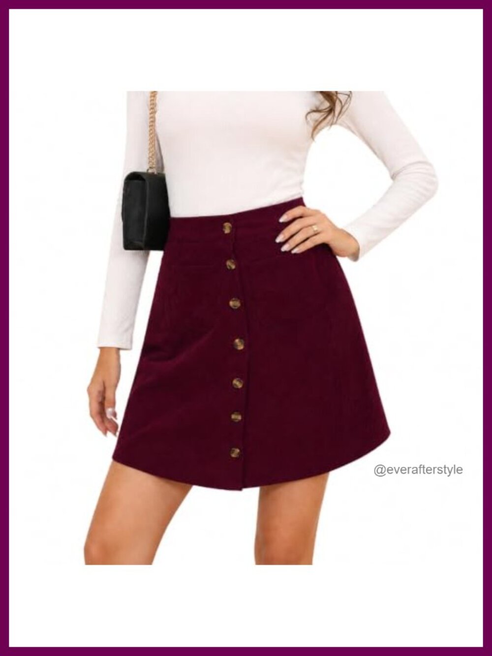 Corduroy High Waist A-Line Mini Skirt with Pockets